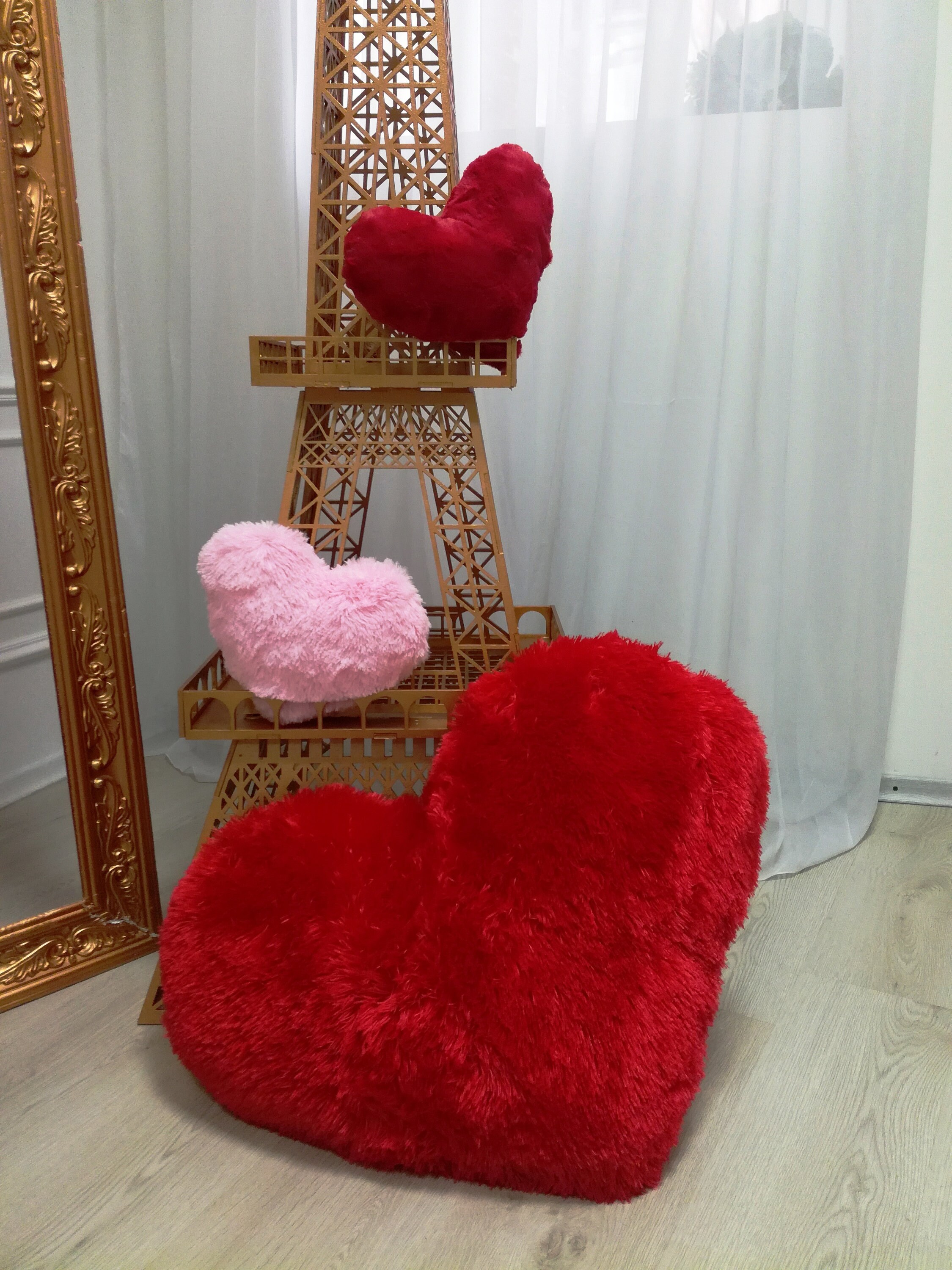 fluffy heart pillow