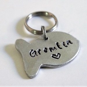 Small Dog Tag - Cat Tag - Fish Shaped Pet ID Tag - Ocean Themed Pet Tag - Collar Tag