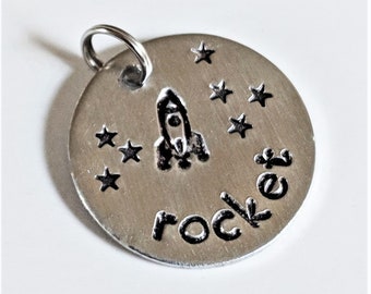 rocket shaped dog tag