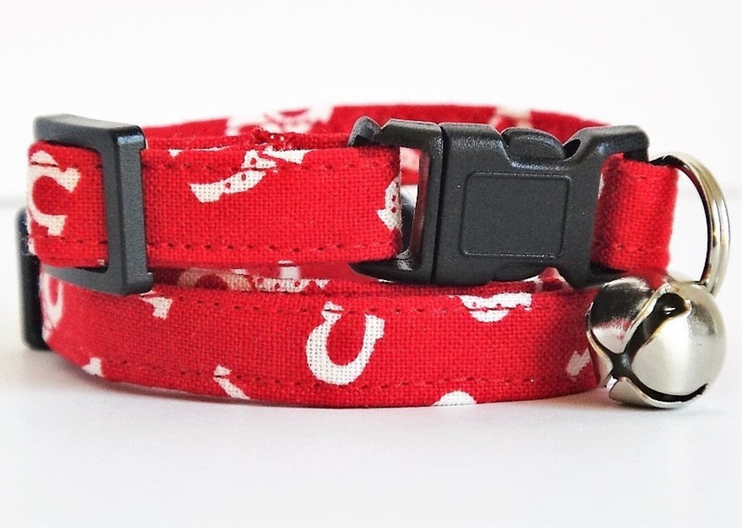 Boy Cat Collar Kitten Collarred Pet Collar With Horseshoescat Collar With Breakaway Buckle
