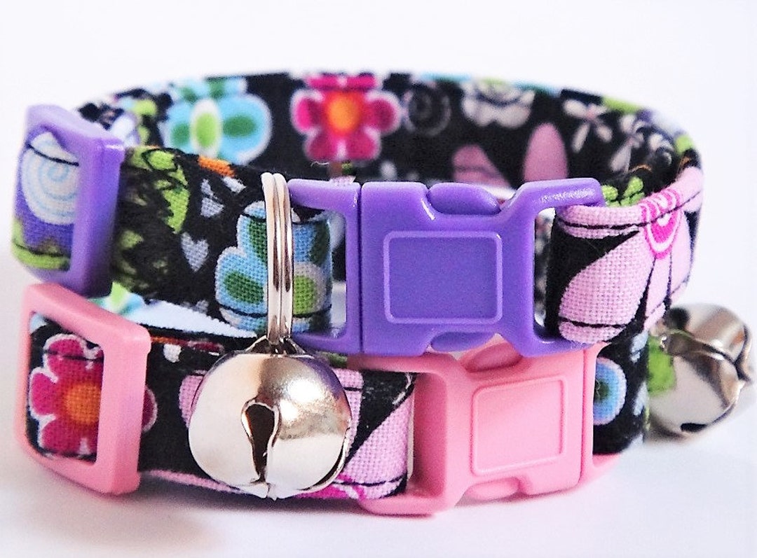 Fabric Cat Collar Kitten Collar Colorful Cat Collar With Flowers