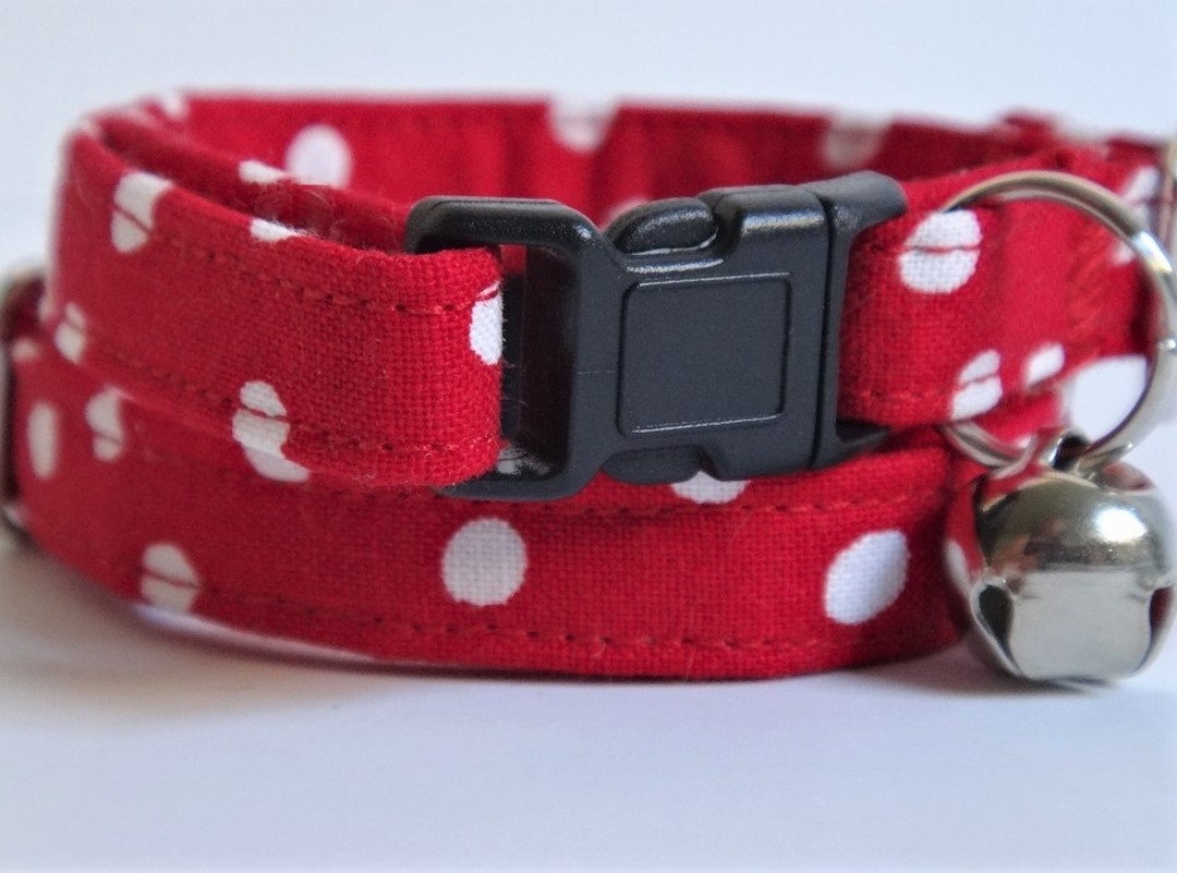Fabric Cat Collar Kitten Collar Red and White Polka Dot Etsy