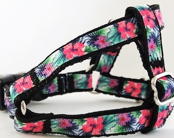 Small Dog Harness  & (optional) Leash- Lightweight Step In Dog Harness - Hawaiian Shirt Themed Dog Harness- Toy Poodle, Chihuahua, Yorkies