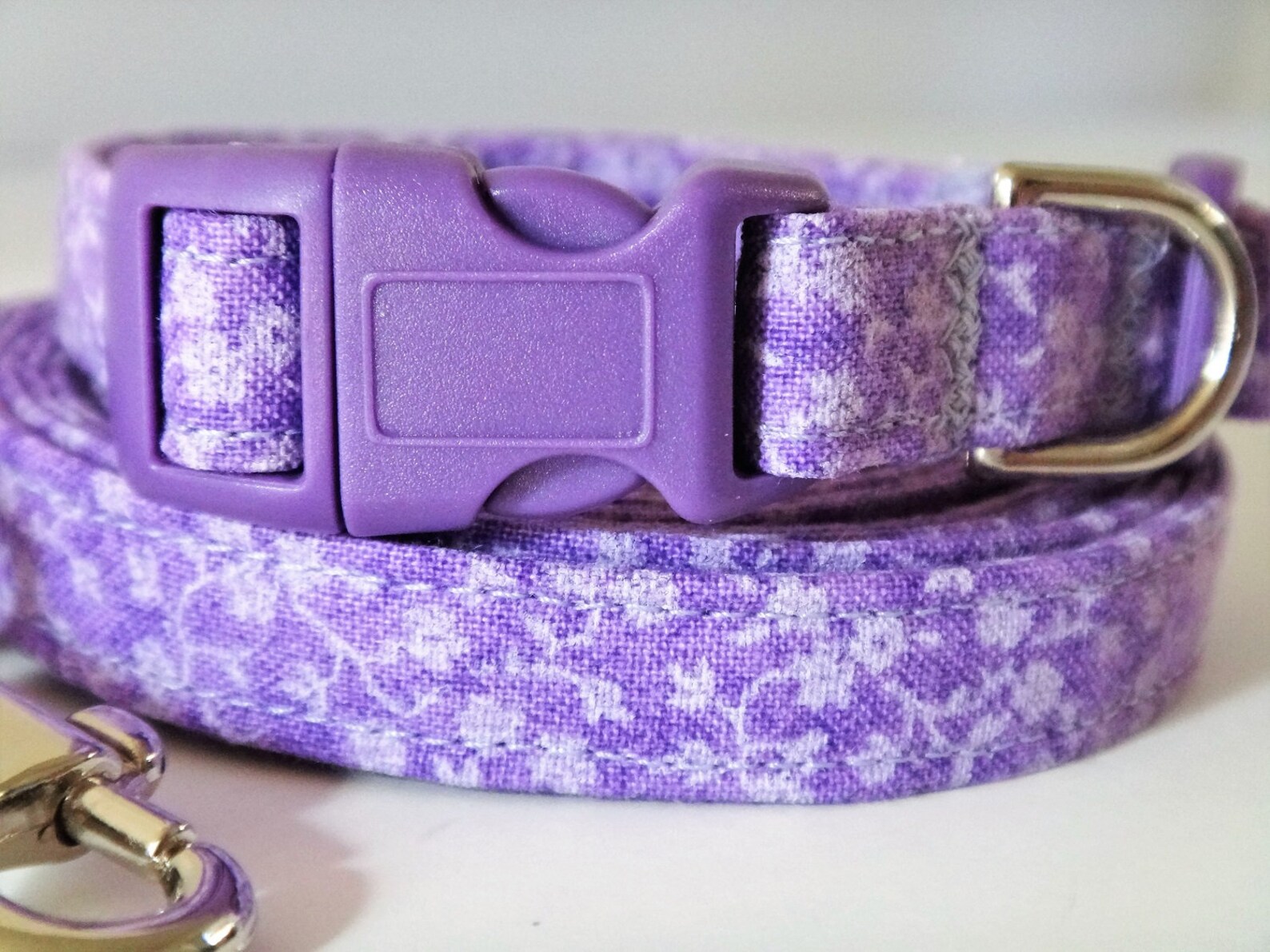 Small Dog Collar and optional Leash Puppy Collar Purple Etsy