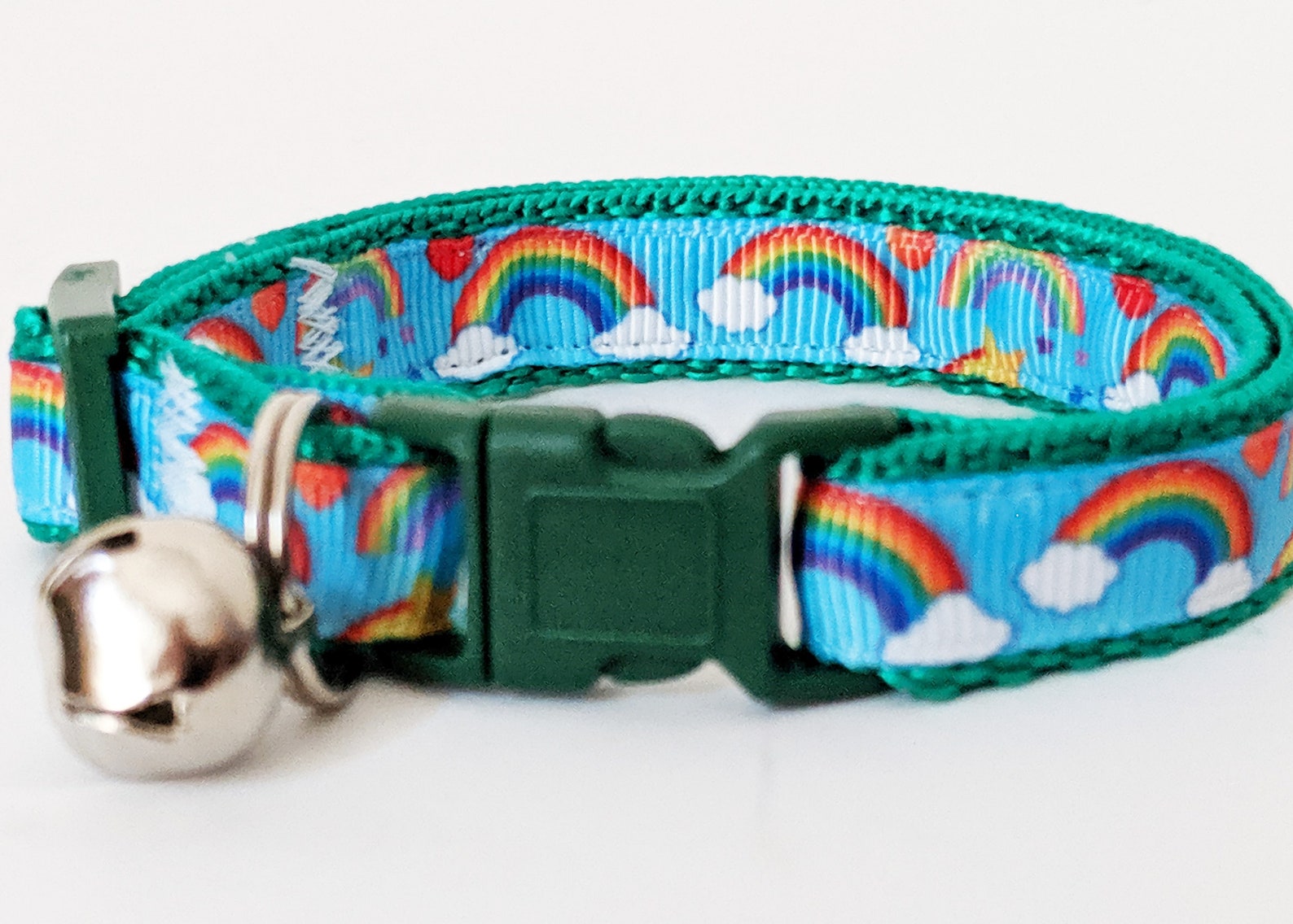 Rainbow Cat Collar Kitten Collar Pet Collar With Breakaway Etsy