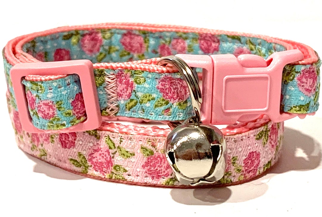 Floral Cat or Kitten Collar Girl Cat Collar With Roses Etsy
