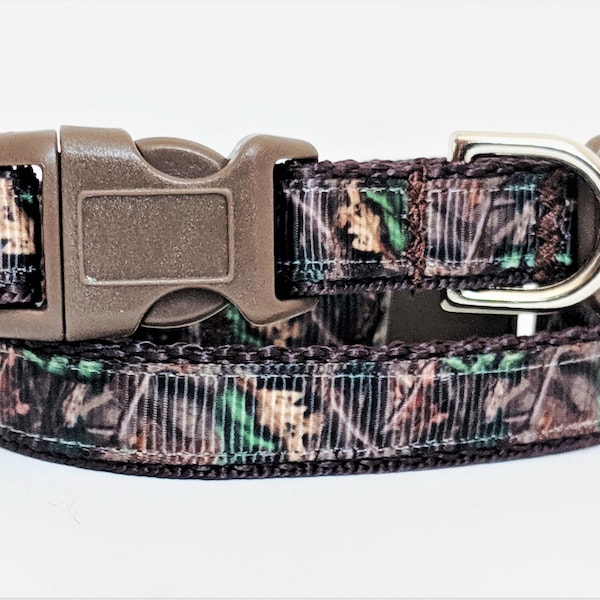 Small Camo Dog Collar and (optional) Leash - Real Tree Camouflage Puppy Collar -  Boy Dog Collar - Teacup Yorkie, Toy Poodle & Tiny Breeds