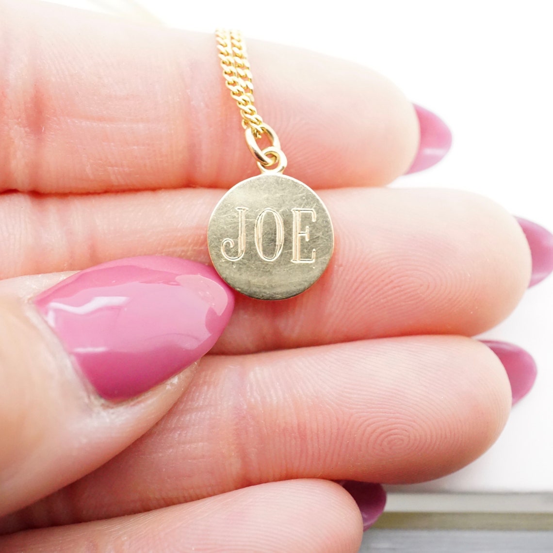 Custom Necklace Personalized Necklace Engraved Necklace 14k Etsy