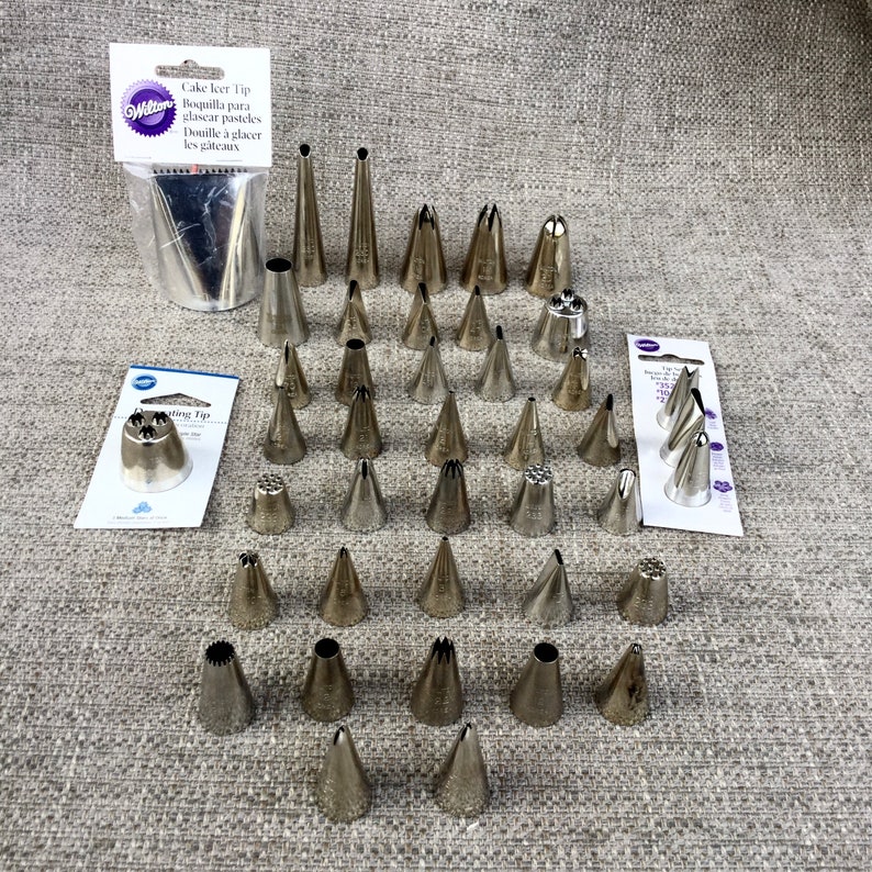 Wilton Pastry Tips Nozzles Lot of 42 Assorted Pieces Etsy