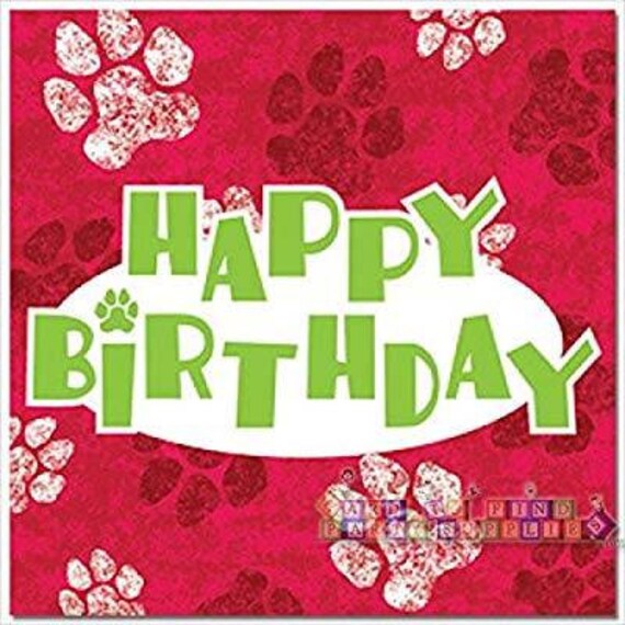 Creative Converting 18 Count Happy Birthday Cool Flora Beverage Napkins Blue//Green
