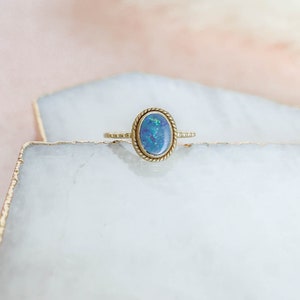 Gold Opal Ring, Australian Opal Ring, Opal Ring Gold, Dainty Opal Gold Ring, Oval Opal Ring, 14k gold vermeil ring, Rings for Women