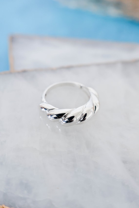 Croissant Ring 925 Sterling Silver Croissant Ring Minimalist Ring Chunky Statement Ring Shrimp Ring Sterling Silver Ring Etsy