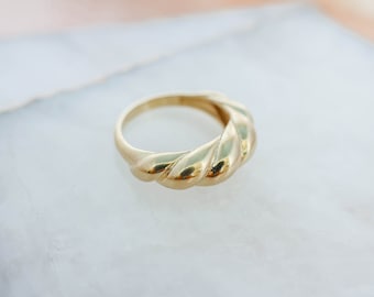 Gold Croissant Ring, Gold Ring,  14k Gold Vermeil Ring, Gold Statement Ring,  Rings for Women