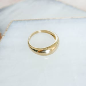 Gold Dome Ring, 14k Gold Vermeil Dome Ring, Gold Stacking Ring, Gold Statement Ring, Gold Ring for Women