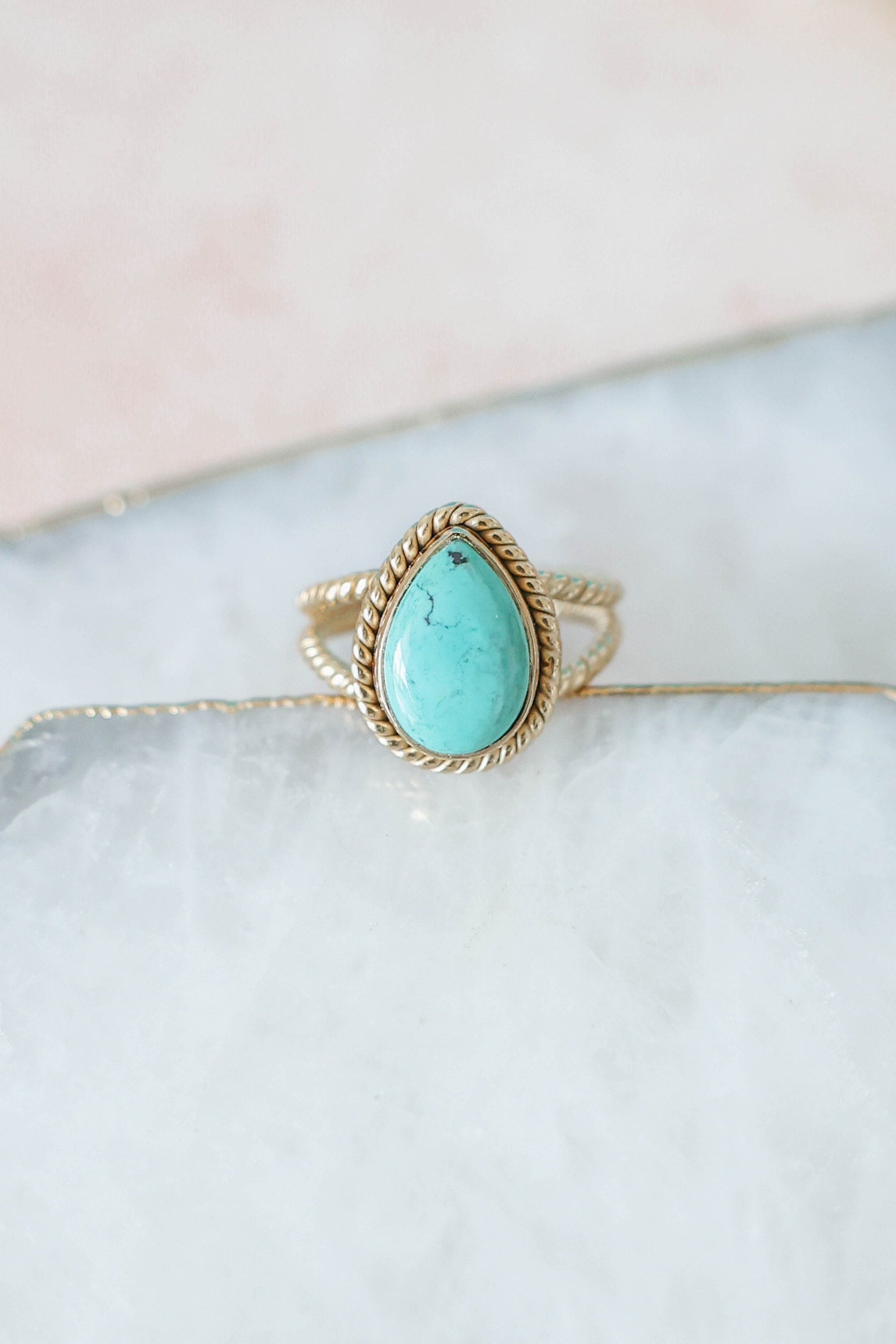 Gold Turquoise Ring, Genuine Turquoise Pear Ring, Turquoise Statement Ring, Gold Vermeil Ring, Turquoise Ring Women, Holiday Gifts for Women