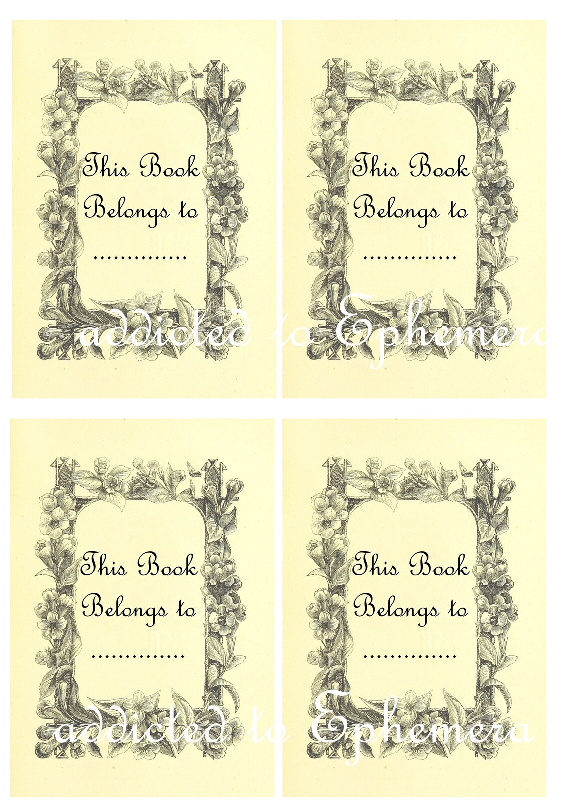 This Journal/book Belongs to Printable Book Plate Junk Journal - Etsy