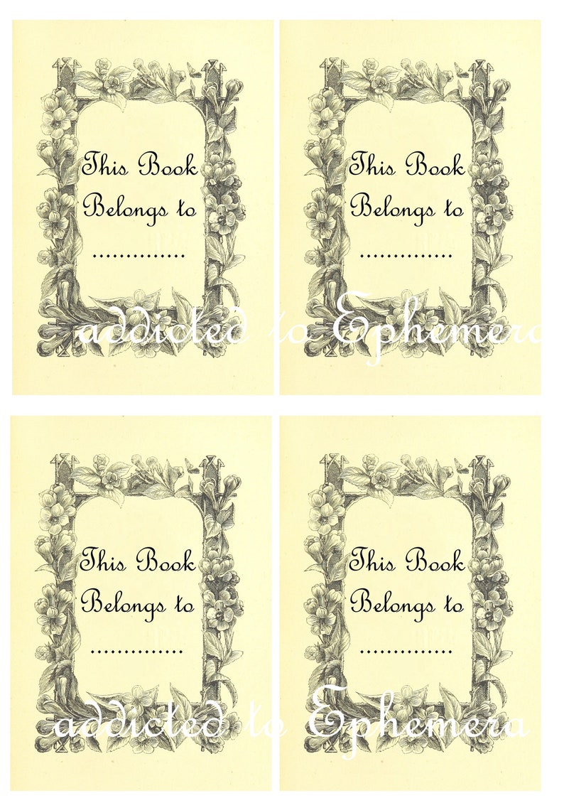 This Journal/book Belongs to Printable Book Plate Junk Journal - Etsy