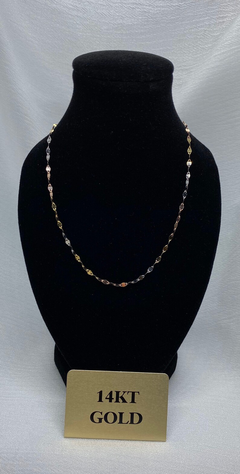 Double Mirror Choker Necklace 14k Solid TRIGOLD Lady Rosie Etsy