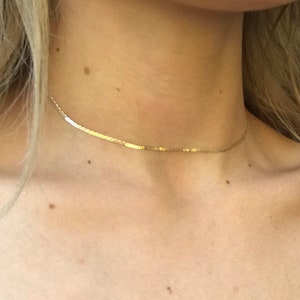 Solid Gold Choker Necklace | Etsy