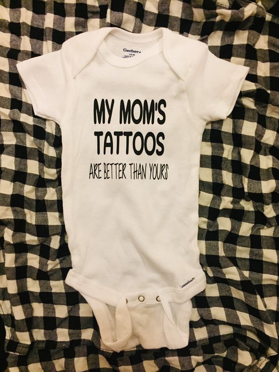 MY MOMMY/'S TATTOOS ARE COOLER THAN YOURS Unisex Cotton Romper Baby Bodysuit