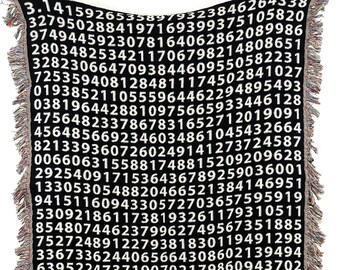 Pi Digits Woven Cotton Blanket - STEM Math Decor