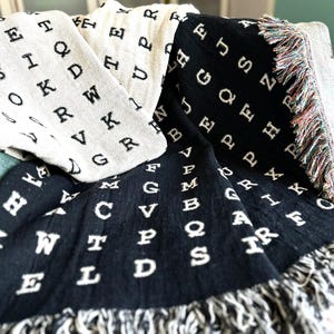 personalized word search blanket, woven word search throw, custom word puzzle blanket, personalized gift, custom gift, color options