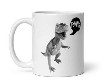 T REX dinosaur ceramic mug, dinosaur coffee mug, dinosaur cup, dinosaur kitchen decor