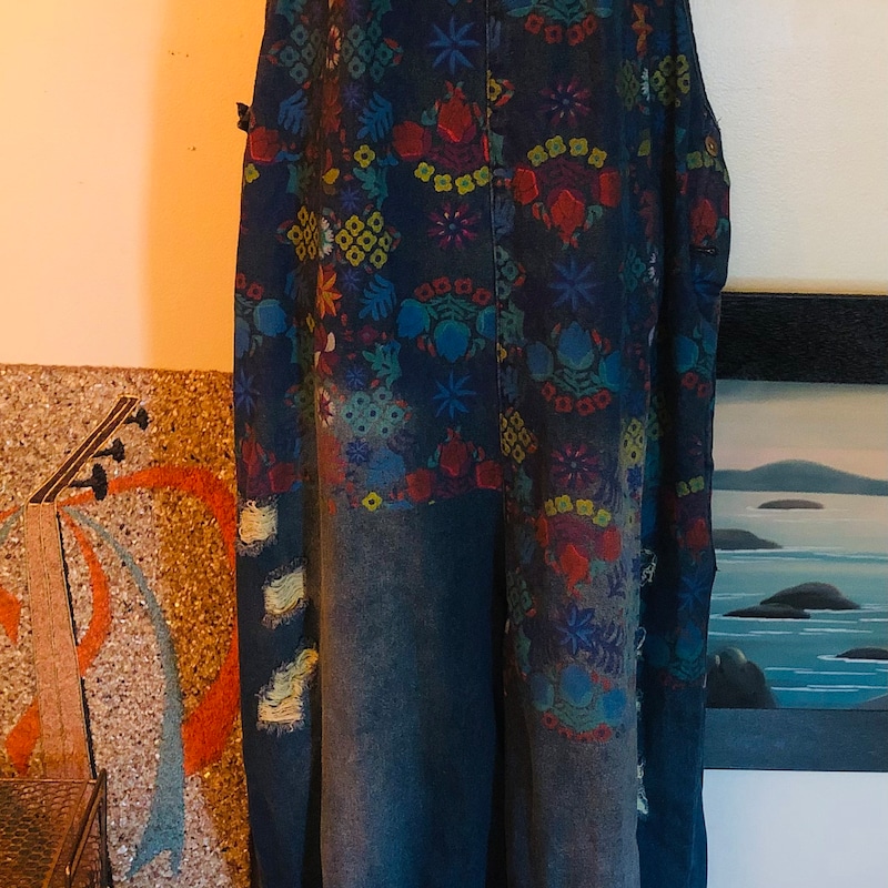 Brown floral overalls