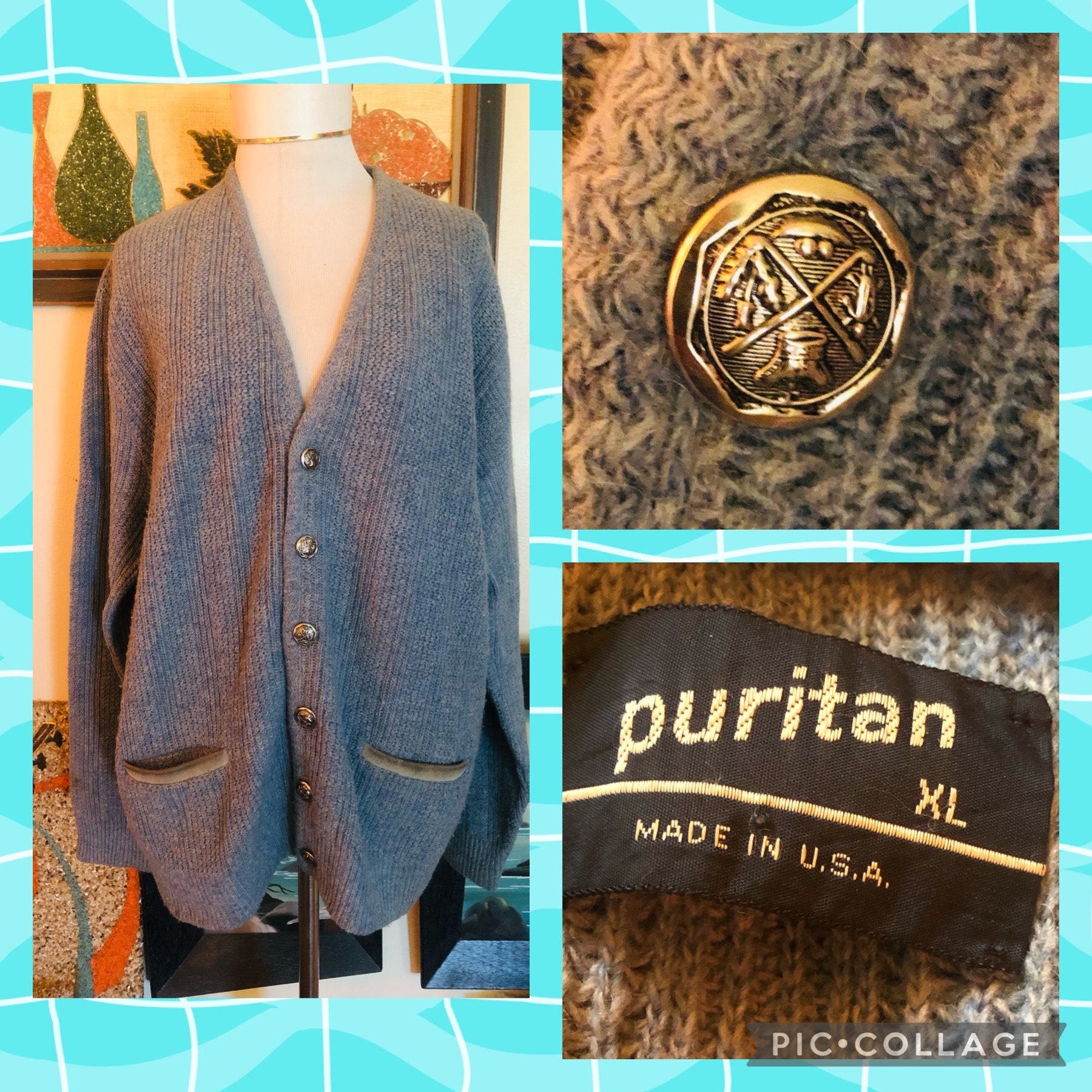 Vintage Puritan Mens 100% Wool Sweater Vest Made In USA Size XL  tourism.sg.gov.lk