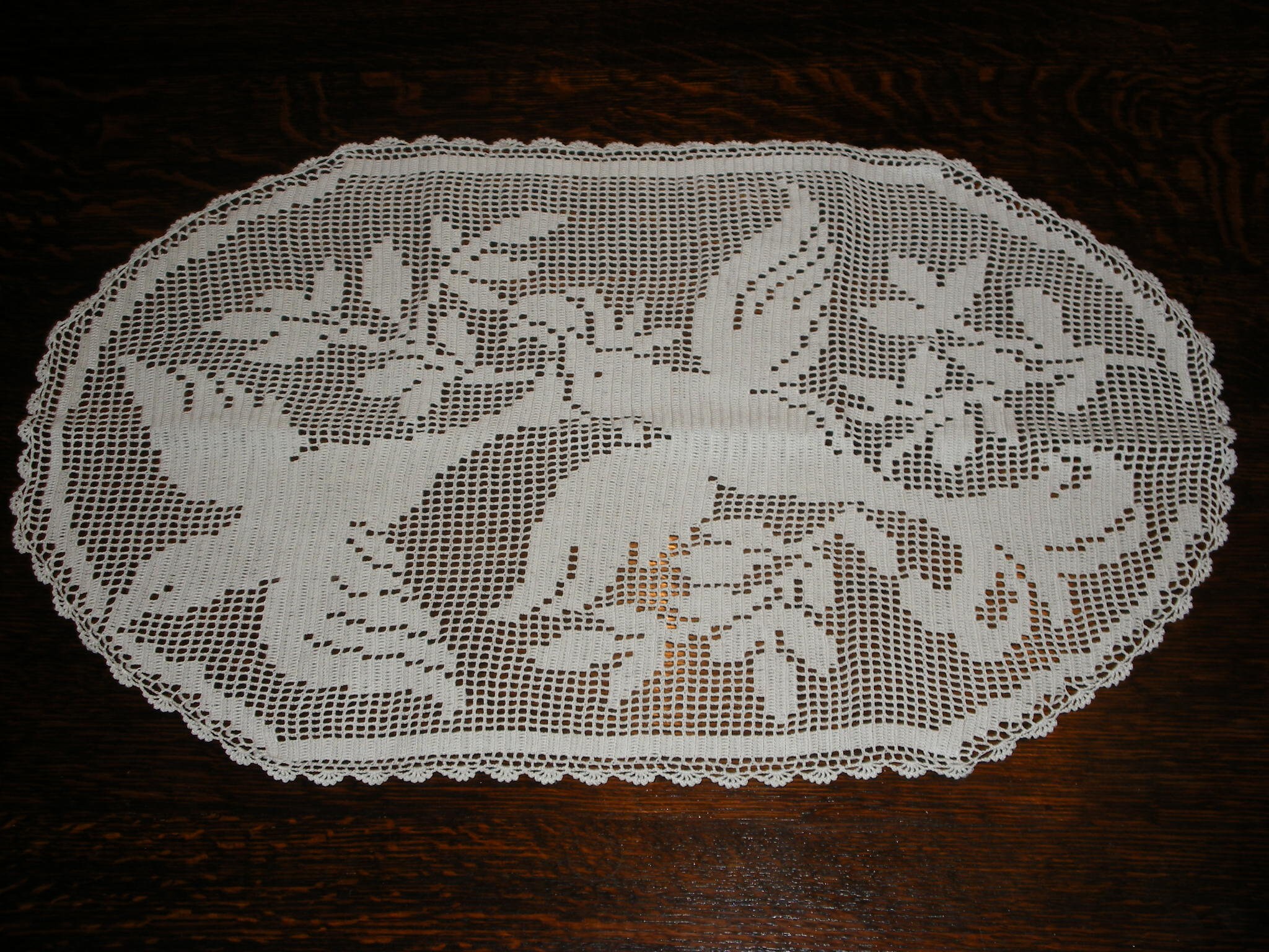 Napperon Blanc Ovale Les Oiseaux