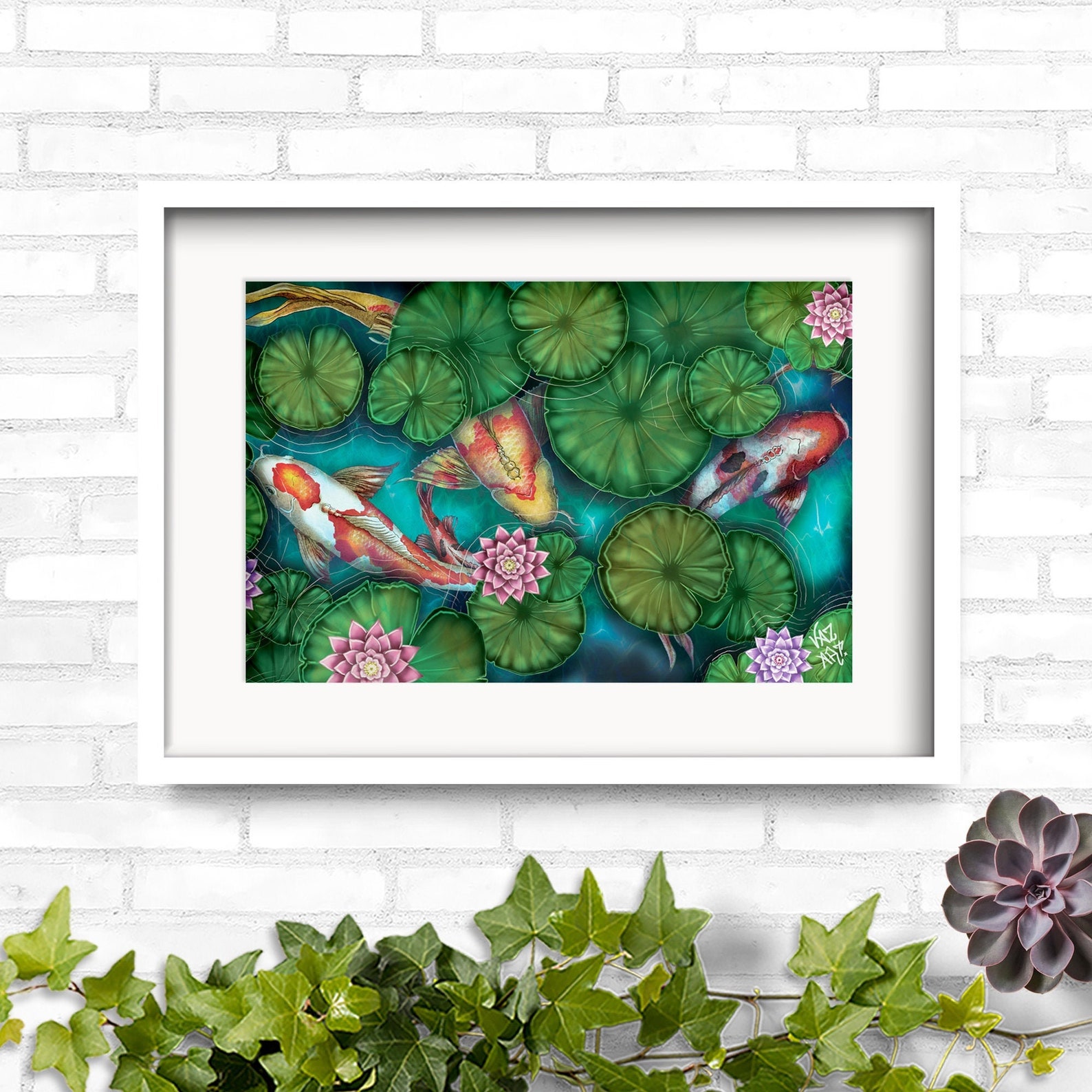 Koi Fish Art, Fine Art Print, Japanese Koi Fish, Wall Art, Wall Décor ...