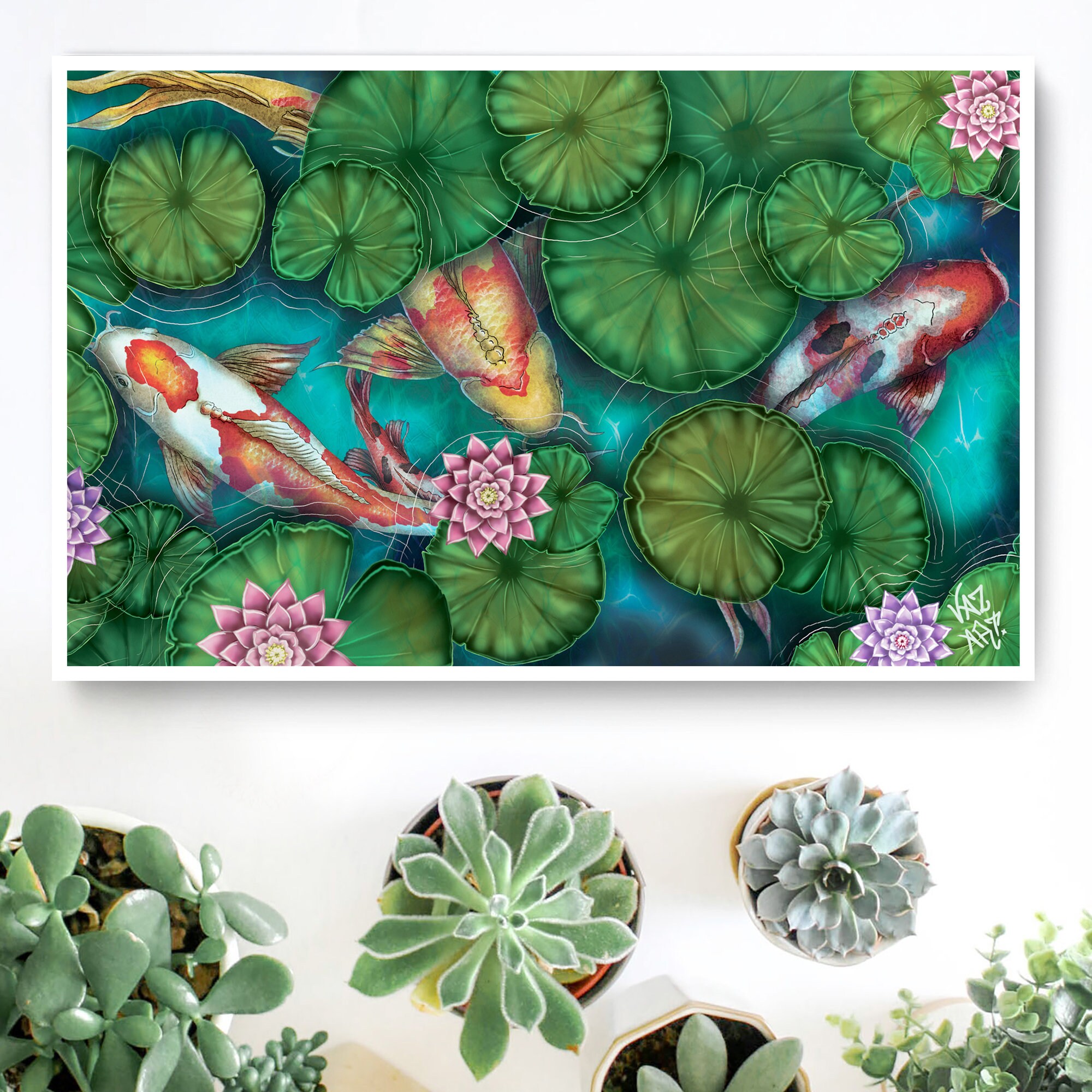 Koi Fish Art, Fine Art Print, Japanese Koi Fish, Wall Art, Wall Décor