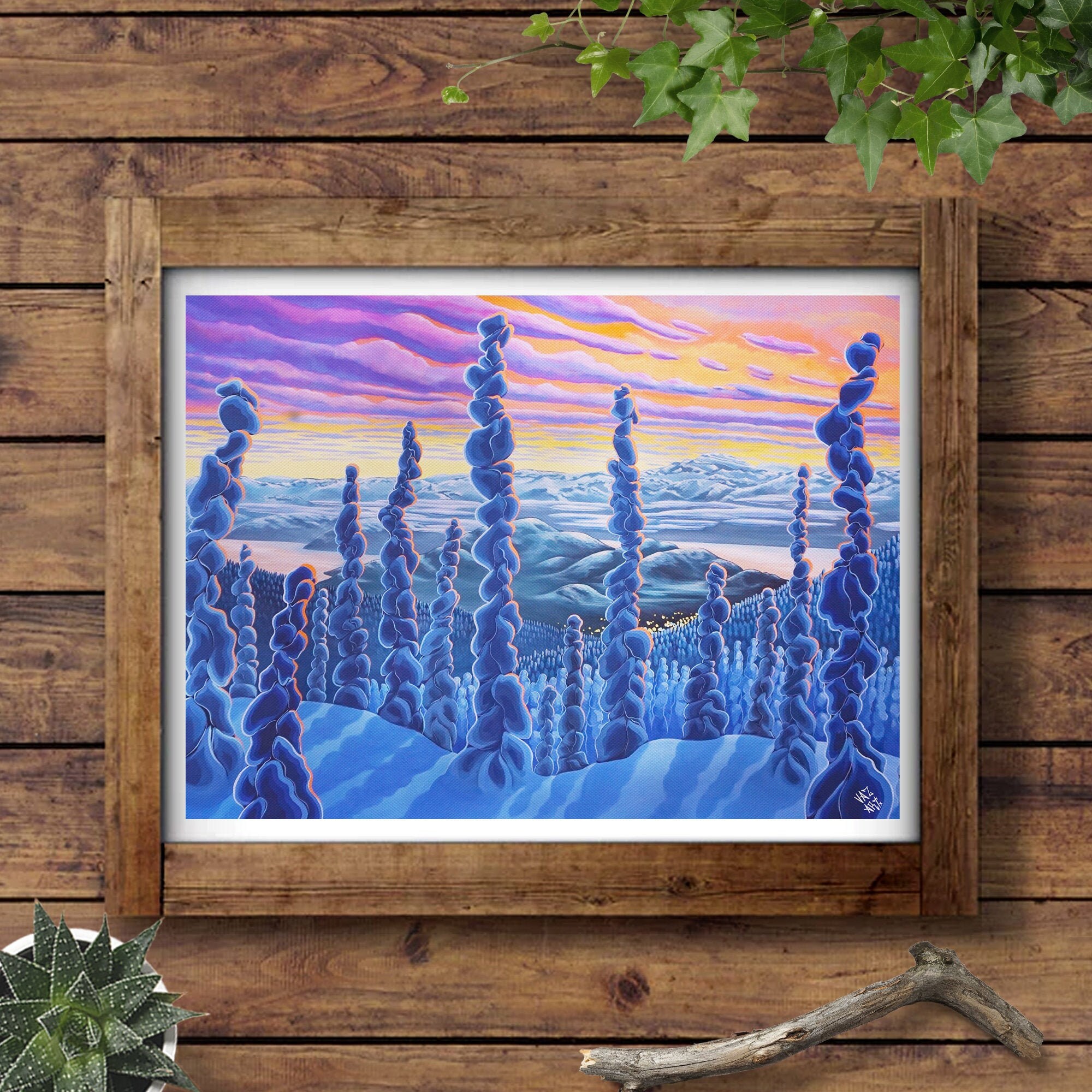 Landscape Art by Vaz Art Forest Art Winter Landscape Art Etsy