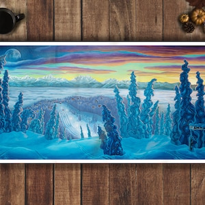 Winter Landscape, Winter Landscape art, British columbia,  ski hill art, Fine art Print, Wild nature art work, Art, Canadian art, art, print