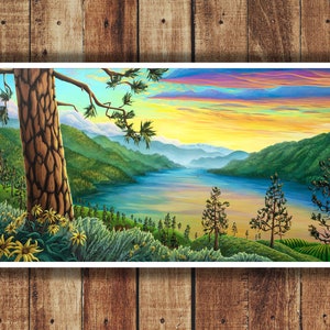 Okanagan Valley art by Vaz Art, Lake wall art, Lake, Landscape art, Vinyard art, Canadian Lake, British columbia,art Print, Summer scene