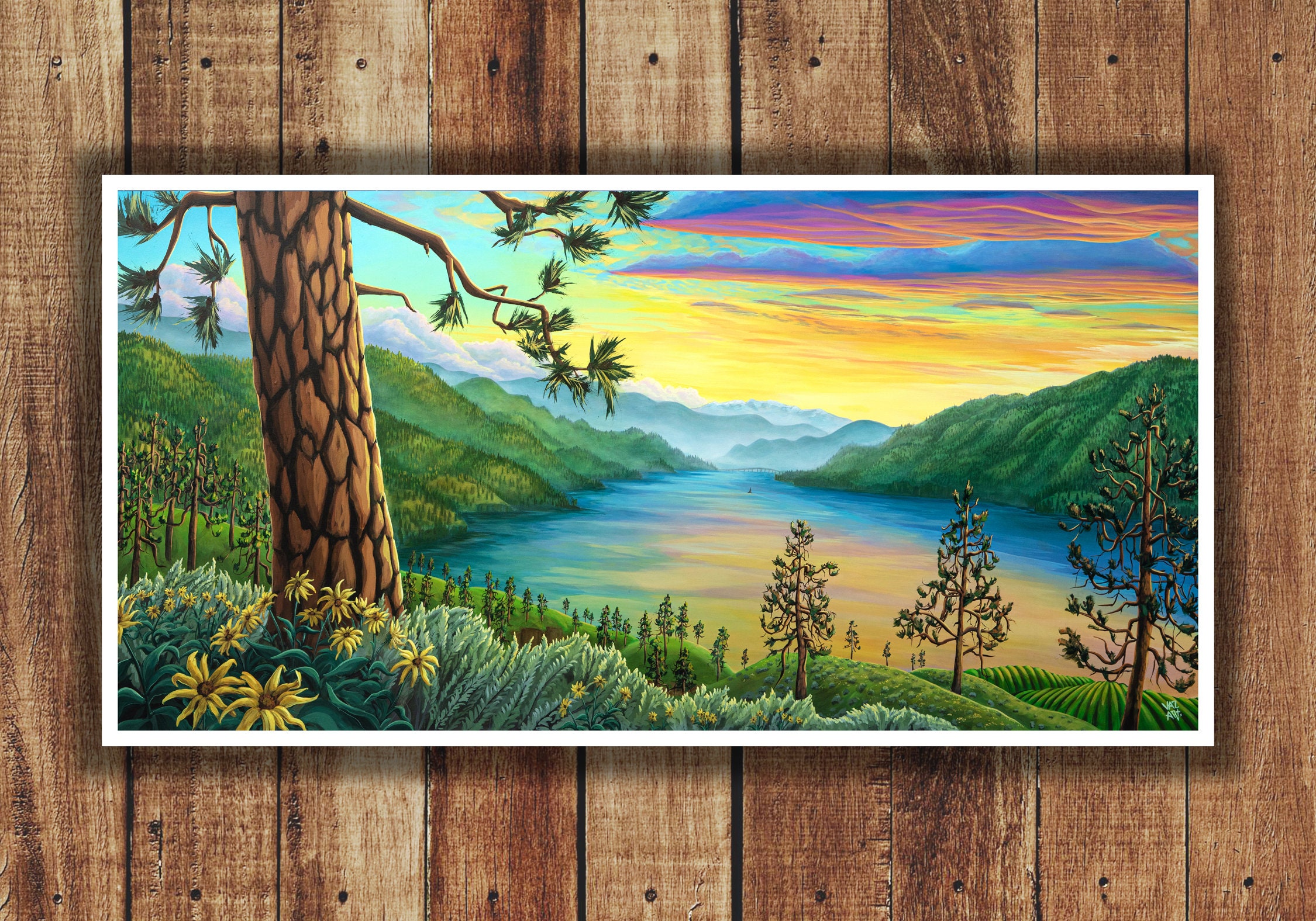 Okanagan Valley Art by Vaz Art Lake Wall Art Lake Landscape Etsy Canada