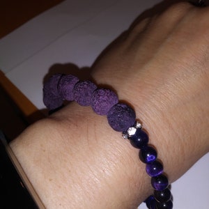 Purple Lava & Purple Tiger Eye Stretch Bracelet