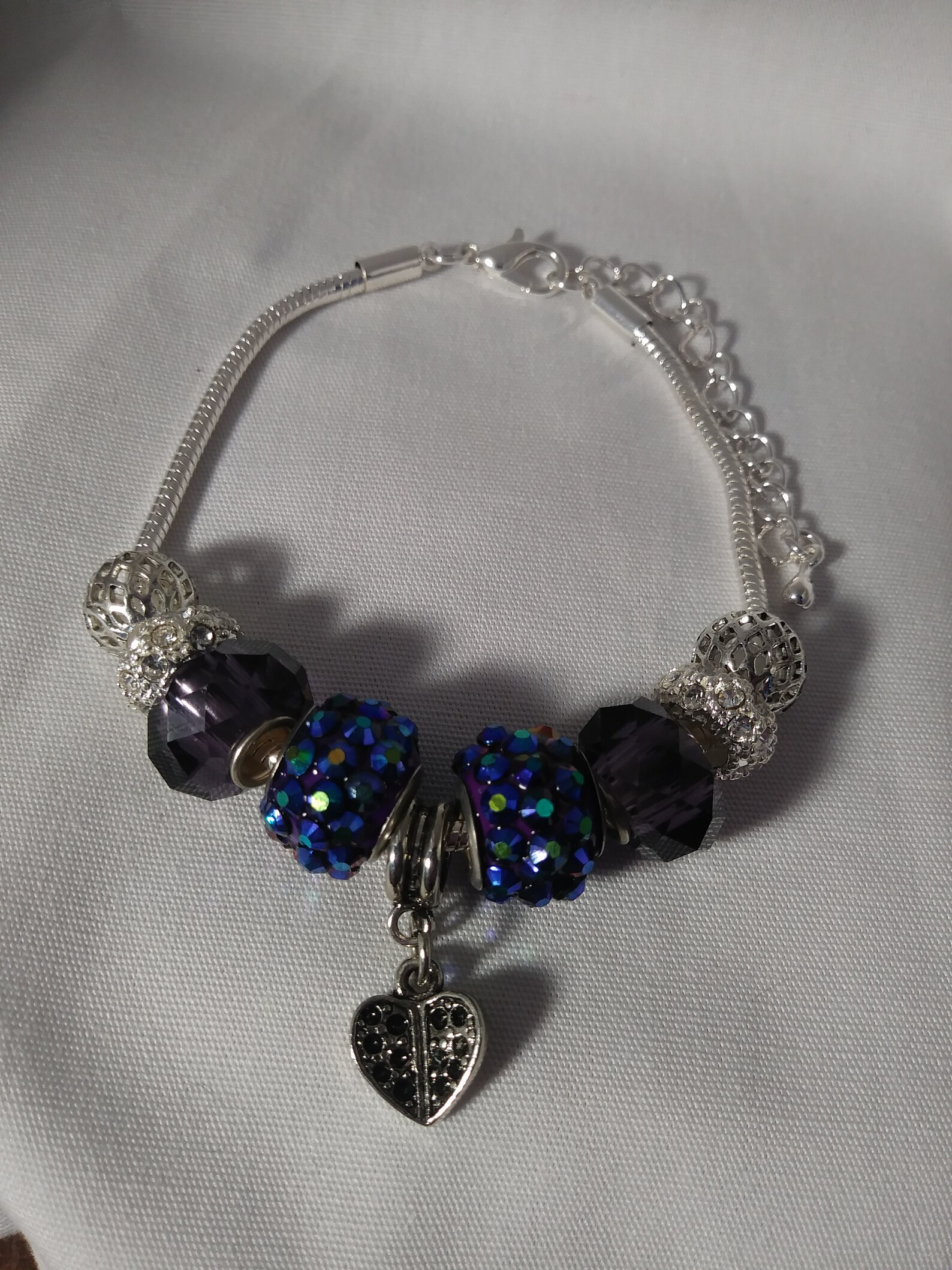 Purple Heart Charm Bracelet Etsy