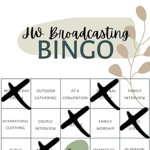 Conjunto de 10 cartas de bingo da JW Broadcasting - JW Family Worship