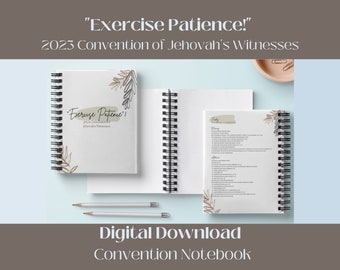 Exercise Patience 2023 Convention of Jehovah's Witnesses Digital Download Notebook