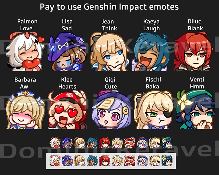 Genshin Impact Emotes Pay To Use Etsy