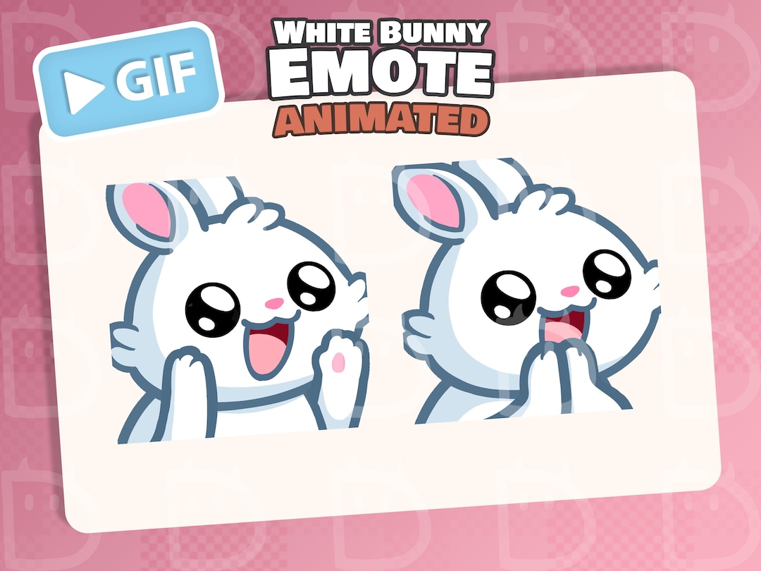 White Bunny Clap Emote - Animated Cute Clapping for Twitch and Discord ...