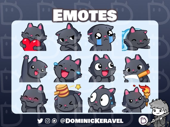 Discord Cat Emote / Emote Set Set of 3 Discord Emojis / Funny