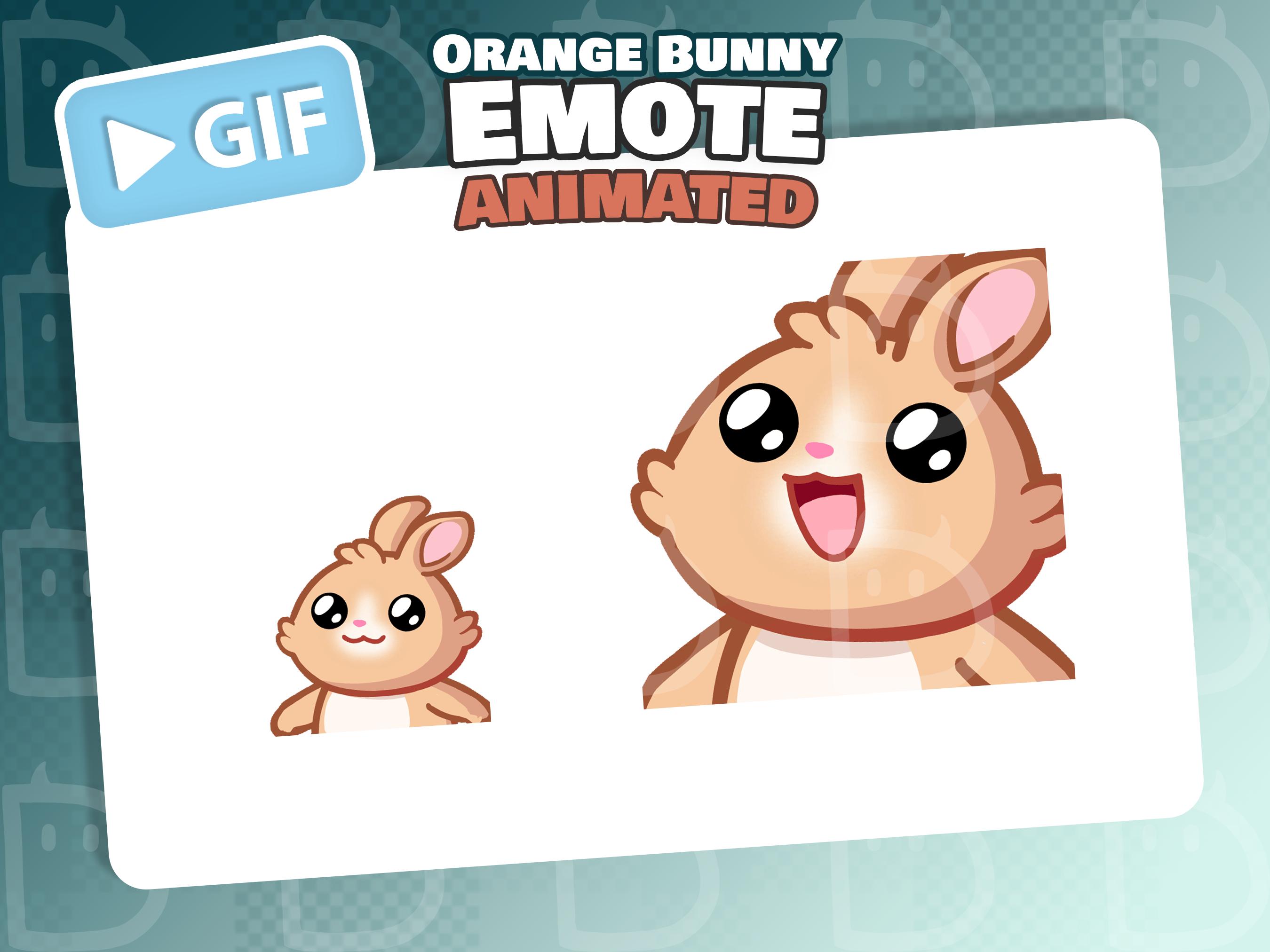 Orange Bunny Arrive Emote - Animated Hello for Twitch and Discord - Etsy