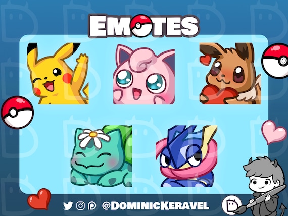 Pokemon Emotes twitch/discord Pack 1 Cute Gamer Anime -  Israel