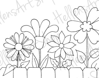 Fence Flowers 2 by HellensArt