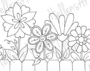 Fence Flowers 1 by HellensArt