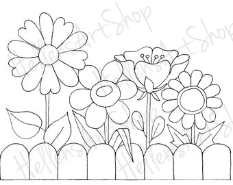 Fence Flowers 4 by HellensArt