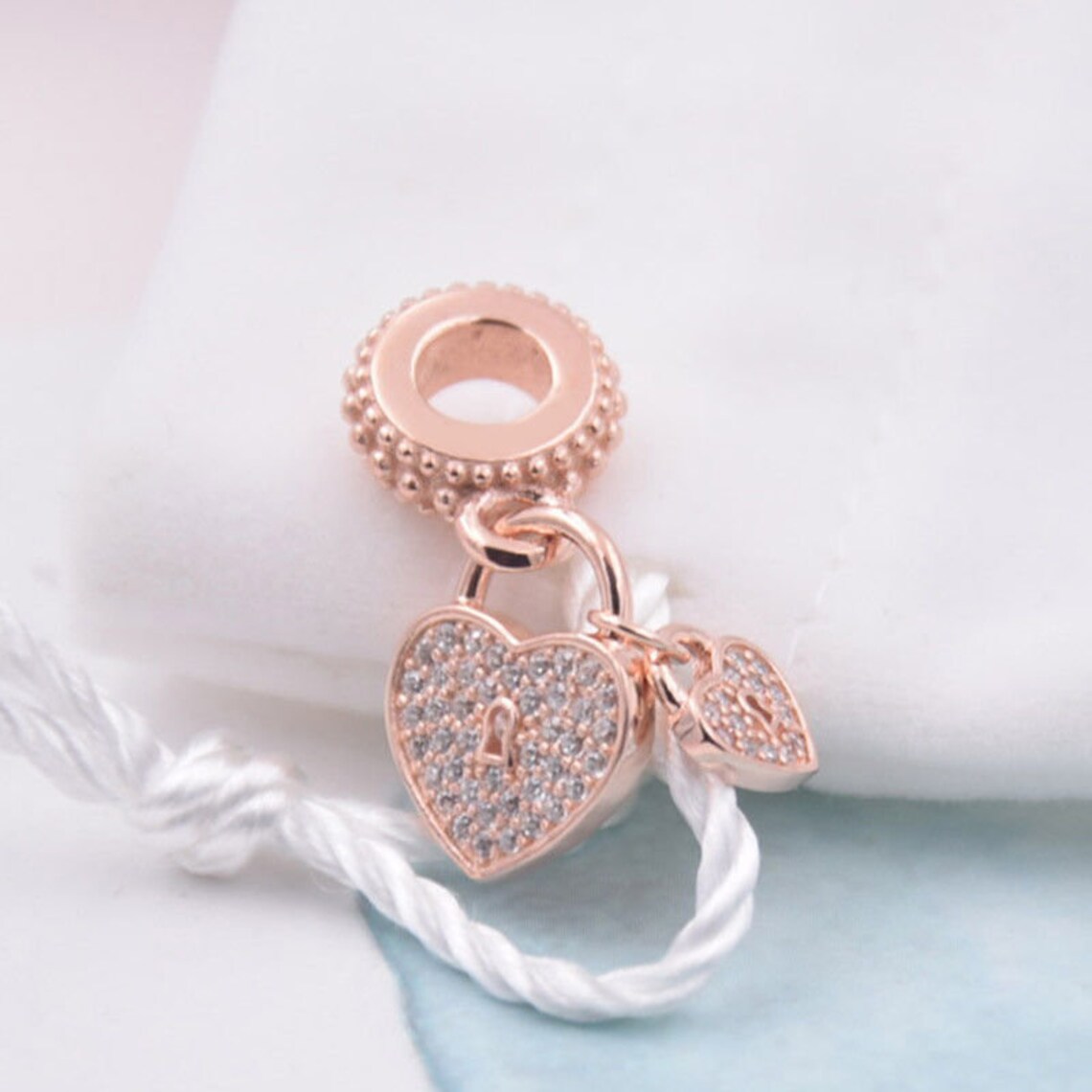 Rose Gold Locket Heart Charm 100% 925 Sterling Silver Pandora | Etsy