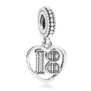 Sterling Silver Birthday Charms - 15, 16, 18, 21, 30, 40, 50, 60 Year Love Charms For Bracelets & Necklaces